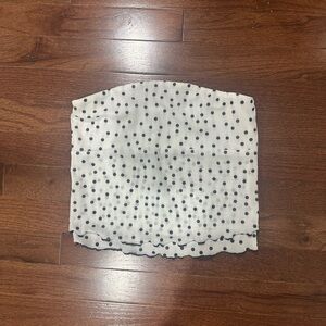 Edikted White and Black Polka Dot Top